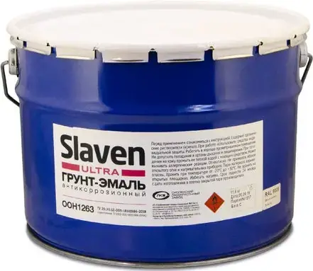 Slaven Ultra грунт-эмаль антикоррозионный быстросохнущий (12 кг) RAL 9003