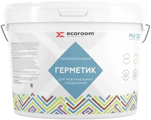 Ecoroom PU-22 2K герметик полиуретановый для межпанельных соединений (10.5 кг (1 ведро * 9.4 кг + 1 банка * 1.1 кг)
