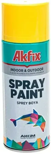 Akfix Spray Paint краска акриловая аэрозольная (400 мл) RAL 1003 желтая глянцевая