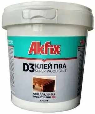 Akfix D3 клей ПВА для дерева (500 г) белый