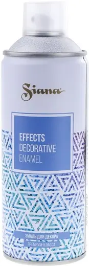 Siana Effects Decorative Enamel эмаль (глиттер) аэрозольная для декора (520 мл) сверкающее серебро