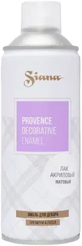 Siana Provence Decorative Enamel лак акриловый (520 мл) бесцветный матовый