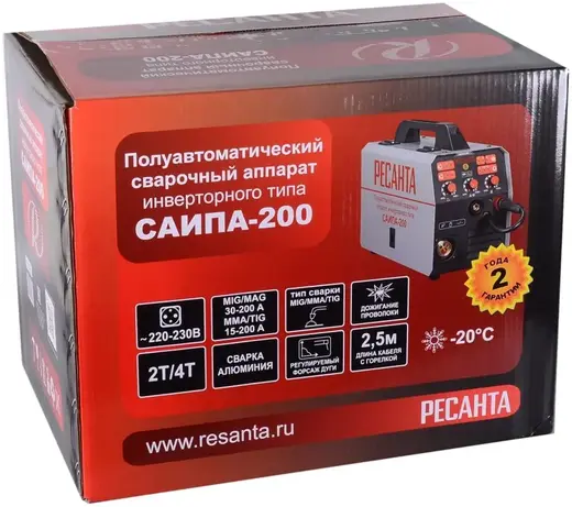 Ресанта САИПА-200 сварочный полуавтомат (6900 Вт)