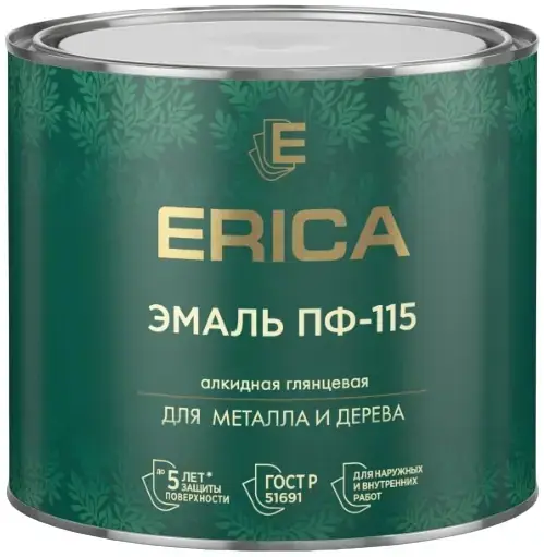 Erica ПФ-115 эмаль алкидная для металла и дерева (1.8 кг) парижская зелень