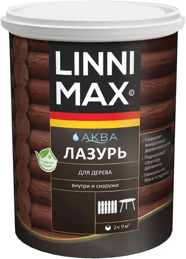 Linnimax Аква лессирующий антисептик лазурь для дерева (2.5 л) белая