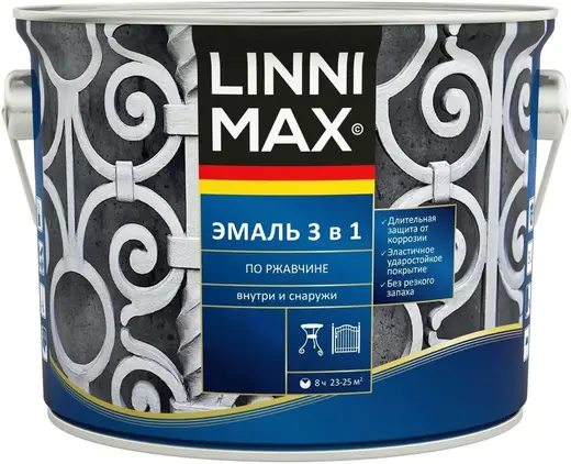 Linnimax эмаль 3 в 1 по ржавчине (2.5 л) желтая