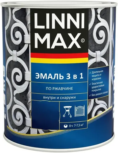 Linnimax эмаль 3 в 1 по ржавчине (750 мл) темно-коричневая