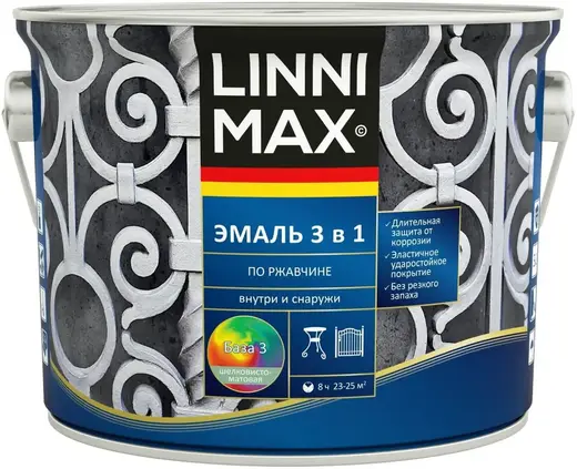 Linnimax эмаль 3 в 1 по ржавчине (2.3 л)