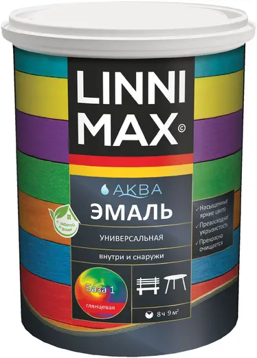 Linnimax Аква эмаль универсальная (9 л) база 1 глянцевая