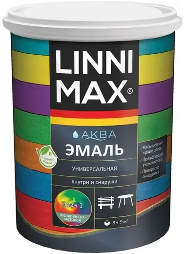 Linnimax Аква эмаль универсальная (9 л) база 1 шелковисто-матовая