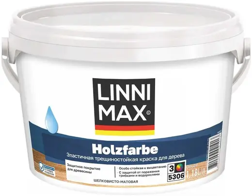 Linnimax Holzfarbe краска водно-дисперсионная для внутренних и наружных работ (1.18 л)