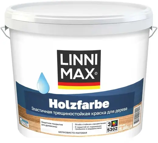 Linnimax Holzfarbe краска водно-дисперсионная для внутренних и наружных работ (8.46 л)