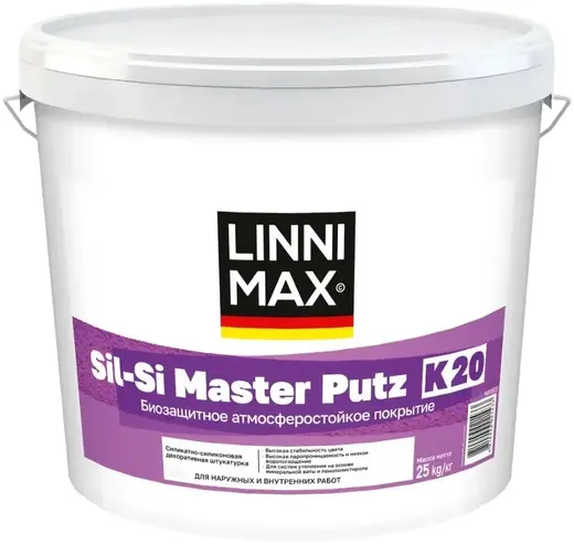Linnimax Sil-Si Master Putz штукатурка декоративная силикатно-силиконовая (25 кг) K20 (база 1)