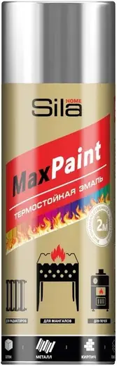 Sila Home Max Paint эмаль аэрозольная термостойкая (520 мл) серебряная