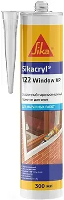 Sika Sikacryl-122 Window VP эластичный паропроницаемый акриловый герметик для окон (300 мл) бежевый