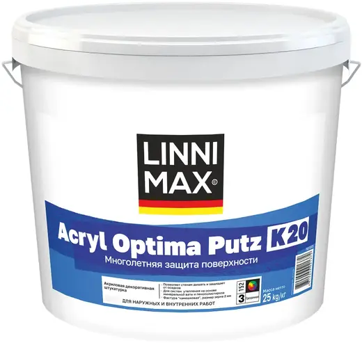 Linnimax Acryl Optima Putz K20 штукатурка декоративная акриловая (25 кг база 1)