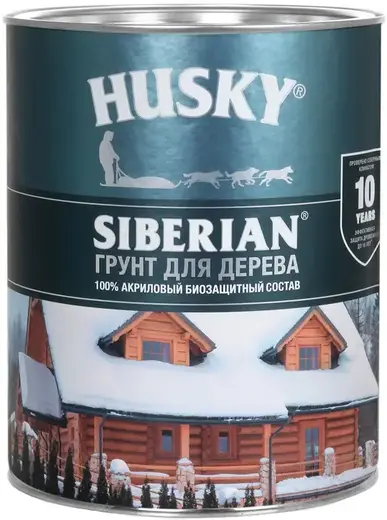 Хаски Siberian акриловый биозащитный грунт для дерева (2.7 л)