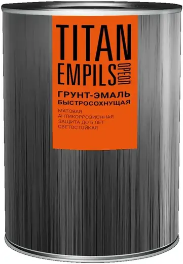 Ореол Titan грунт-эмаль быстросохнущая матовая (900 мл) серая