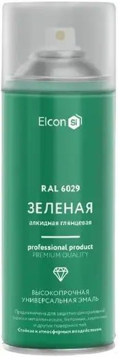 Elcon универсальная алкидная эмаль (520 мл) зеленая RAL 6029 глянцевая