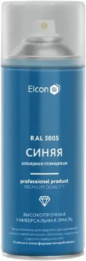 Elcon универсальная алкидная эмаль (520 мл) синяя RAL 5005 глянцевая