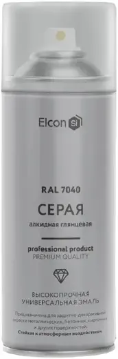 Elcon универсальная алкидная эмаль (520 мл) серая RAL 7040 глянцевая