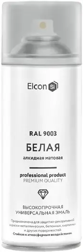 Elcon универсальная алкидная эмаль (520 мл) белая RAL 9003 матовая