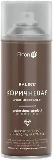 Elcon универсальная алкидная эмаль (520 мл) коричневая RAL 8017 глянцевая