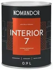 Командор Interior 7 краска для стен и потолков (2.7 л) база А