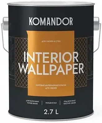 краска "interior wallpaper" для обоев база a 2,7 л (1) "komandor"