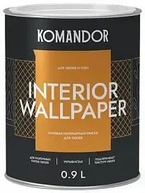 краска "interior wallpaper" для обоев база a 0,9 л (1/6) "komandor"