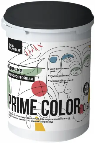 silk коллекция prime color краска износостойкая 1л., а-база 0,9л.