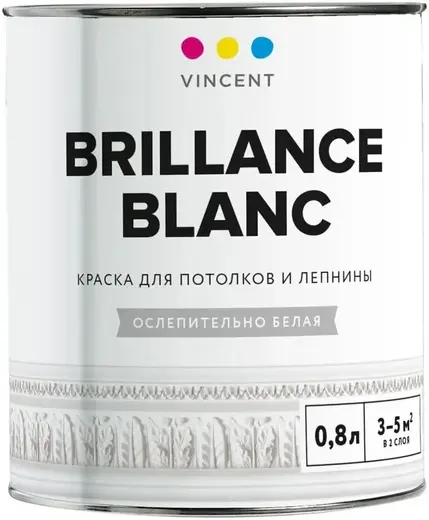 Vincent Brillance Blanc краска для потолков и лепнины (900 мл)