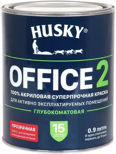 Хаски Office 2 акриловая суперпрочная краска (900 мл) бесцветная