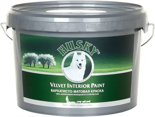 Хаски Velvet Interior Paint краска акриловая моющаяся бархатисто-матовая (2.5 л) бесцветная база C