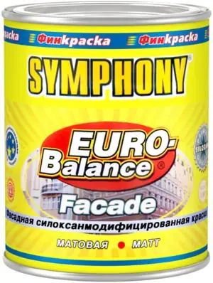 Финкраска Симфония Euro-Balance Facade Siloxan фасадная силокcанмодифицированная краска водоразбавляемая (900 мл)