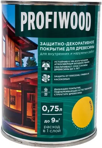 Profiwood покрытие защитно-декоративное для древесины (750 мл) сосна