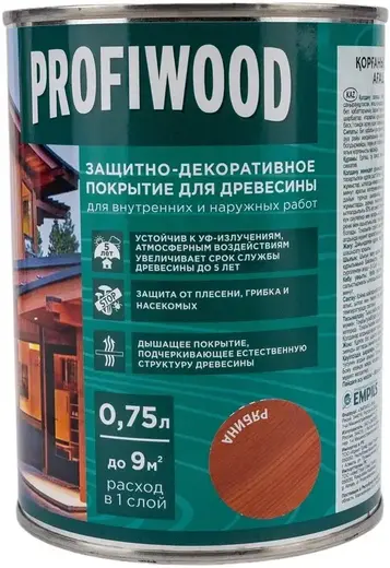 Profiwood покрытие защитно-декоративное для древесины (750 мл) рябина