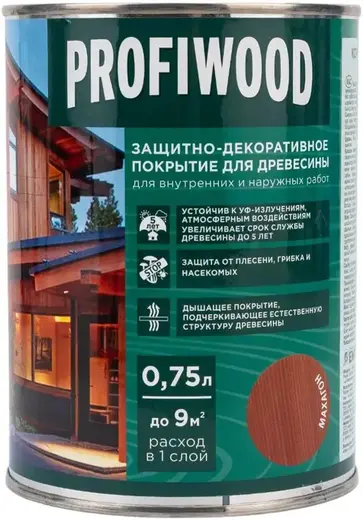 Profiwood покрытие защитно-декоративное для древесины (750 мл) махагон