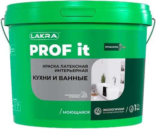 Лакра Prof It Кухни и Ванные краска латексная интерьерная (6 кг) белая