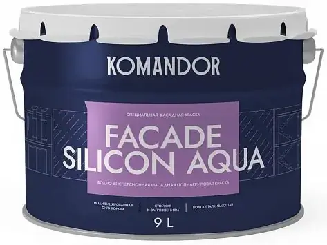 Командор Facade Silicon Aqua краска фасадная водоотталкивающая (9 л) база А