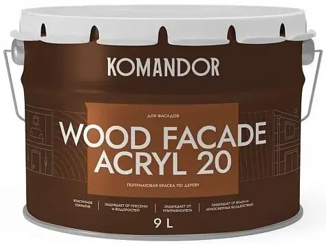 Командор Wood Facade Acryl 20 краска по дереву (9 л) база А