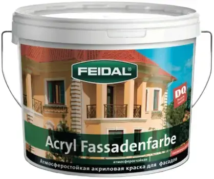 Feidal Acryl Fassadenfarbe акриловая краска для фасадных и внутренних работ (5 л) белая база 1 (морозостойкая)