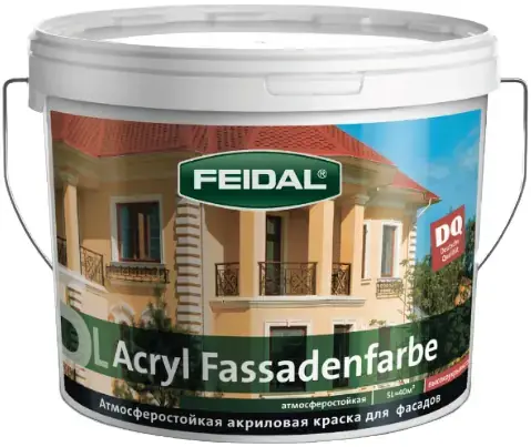 Feidal Acryl Fassadenfarbe акриловая краска для фасадных и внутренних работ (4.65 л) белая база 2 (морозостойкая)