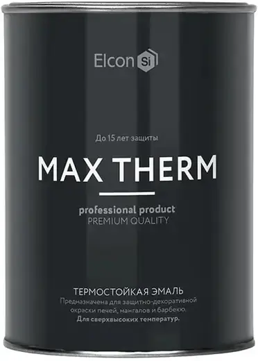 Elcon Max Therm термостойкая эмаль (800 г) черная RAL 9005 (1200 °C)