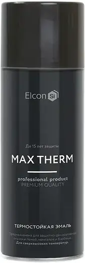 Elcon Max Therm термостойкая эмаль (520 мл) черная RAL 9005 (1200 °C)