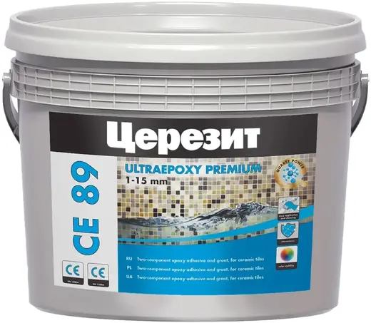 Ceresit CE 89 Ultraepoxy Premium эпоксидная затирка для швов двухкомпонентная (2.5 кг) №859 дымчатый топаз