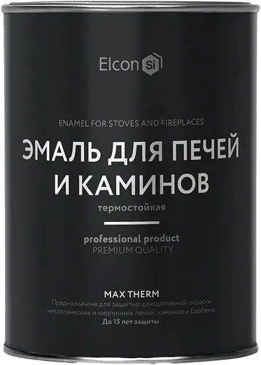 Elcon Max Therm термостойкая эмаль для печей и каминов (800 г) черная