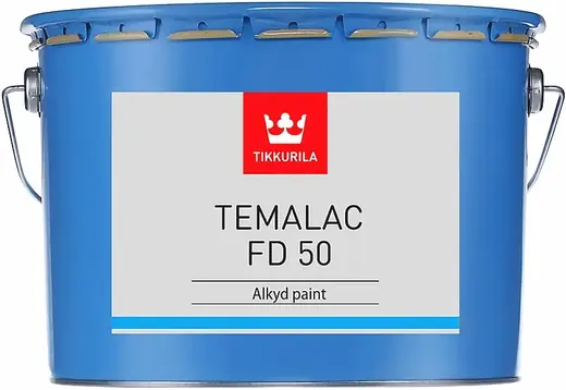 Тиккурила Temalac FD 50 быстровысыхающая алкидная покрывная краска полуглянцевая (1 л) база TVL белая полуглянцевая 181 блеск 50 единиц