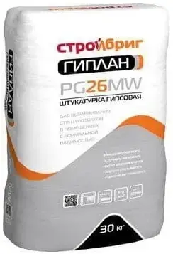 штукатурка гипсовая машинного и ручного нанесения гиплан pg26 м 30кг