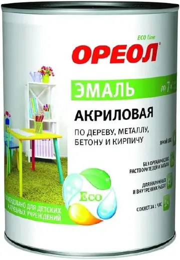 Ореол Premium Quality эмаль акриловая универсальная (1 кг) белая база А глянцевая